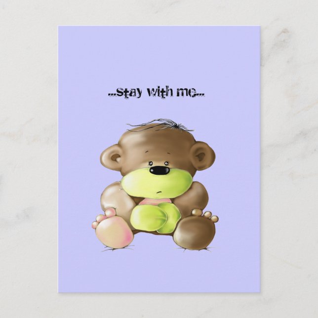 Carte Postale Megg : A cute teddy bear - sad, postcard (Devant)