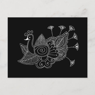 Carte Postale Mehendi Peacock