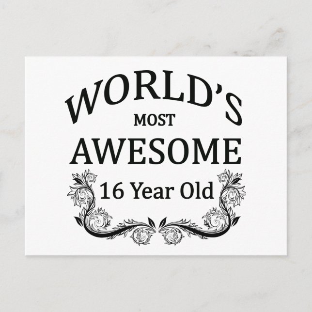 Carte Postale Meilleur 16 ans au monde (Devant)