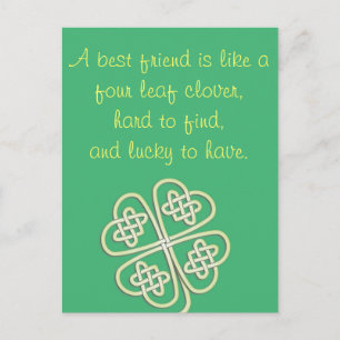 Carte postale Meilleur Ami Four Leaf Clover