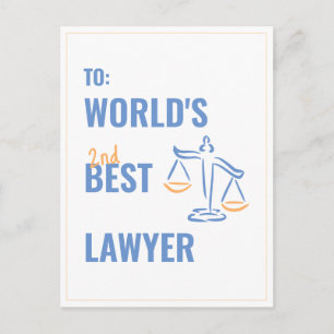 Carte Postale Meilleur avocat du monde. Idée cadeau de collègue.