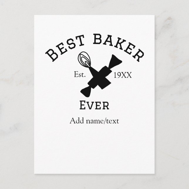 Carte Postale Meilleur boulanger jamais ajouter nom texte cuisso (Devant)