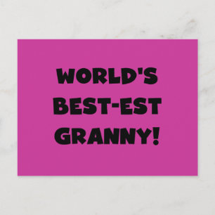 Carte Postale Meilleur cadeau Granny Black Text Tshirts du monde