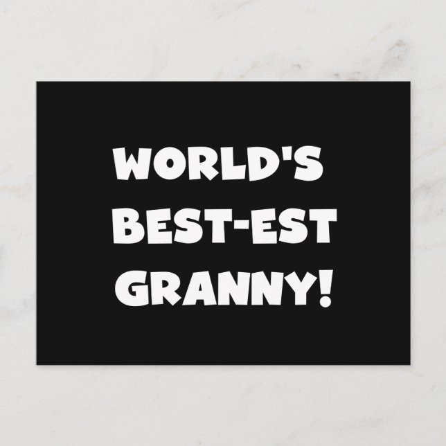 Carte Postale Meilleur cadeau Granny White Text Tshirts du monde (Devant)