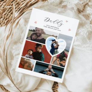Carte Postale Meilleur cadeau pour papa 6 Collage de photos Cart