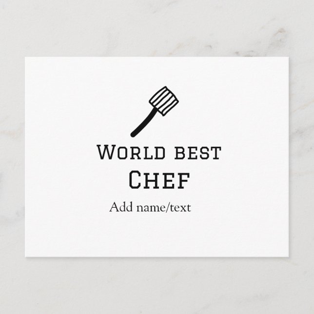 Carte Postale Meilleur chef du monde ajouter nom texte cuisine m (Devant)
