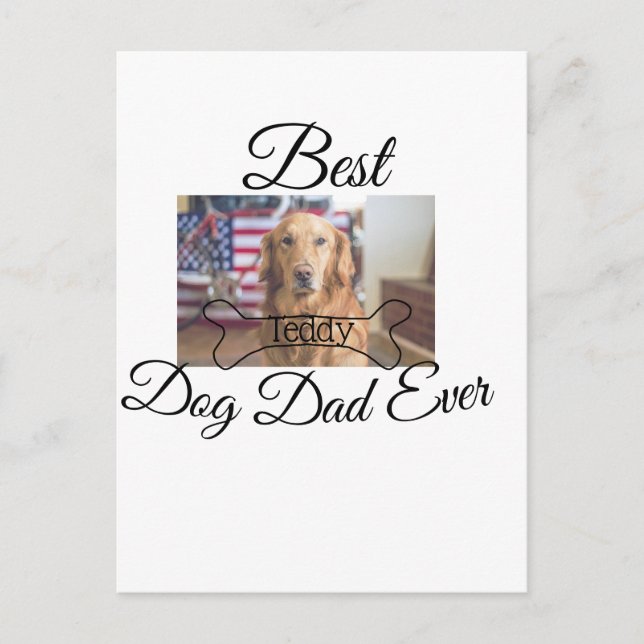 Carte Postale Meilleur chien papa jamais ajouter nom de l'animal (Devant)