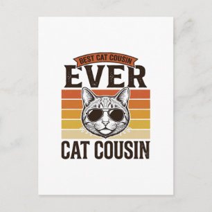 Carte Postale Meilleur Cousin Chat Ever Création de Chemise Vint