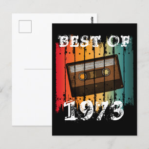 CARTE POSTALE MEILLEUR DE 1973 CASSETTE AUDIO VINTAGE PERSONNALI