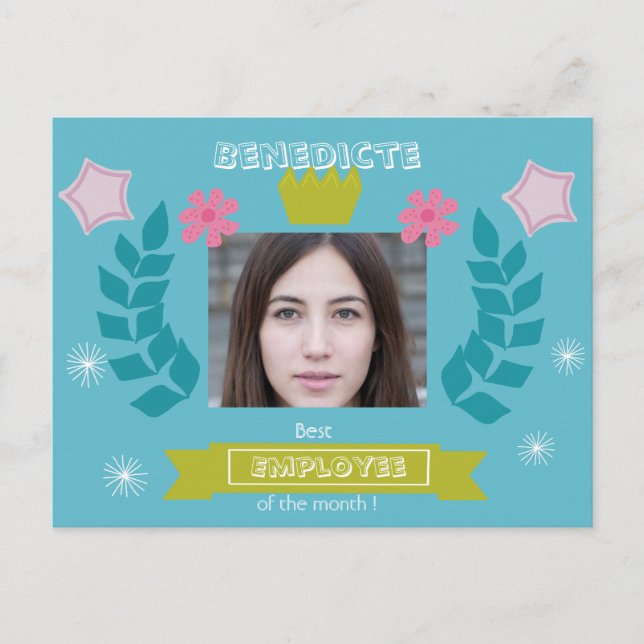 Carte Postale Meilleur employé du mois - félicitations - photo t (Devant)