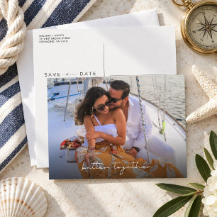 Carte Postale Meilleur Ensemble Photo Mariage Enregistrer la Dat