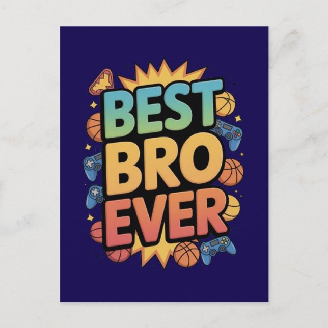 Carte Postale Meilleur Frère Ever (Devant)
