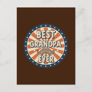 Carte Postale Meilleur grand-père jamais badge rétro