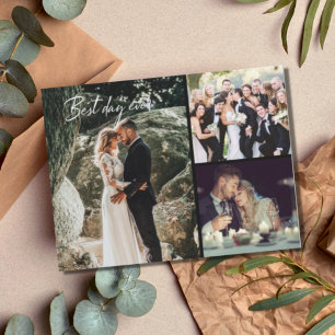 Carte Postale Meilleur Jour Jamais Mariage Photo Collage Merci