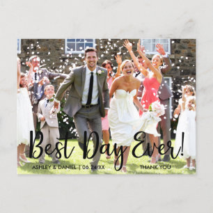 Carte Postale Meilleur jour jamais Merci pour un mariage moderne