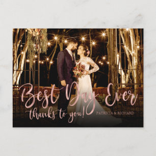 Carte Postale Meilleur jour jamais Script mignon Photo Mariage M