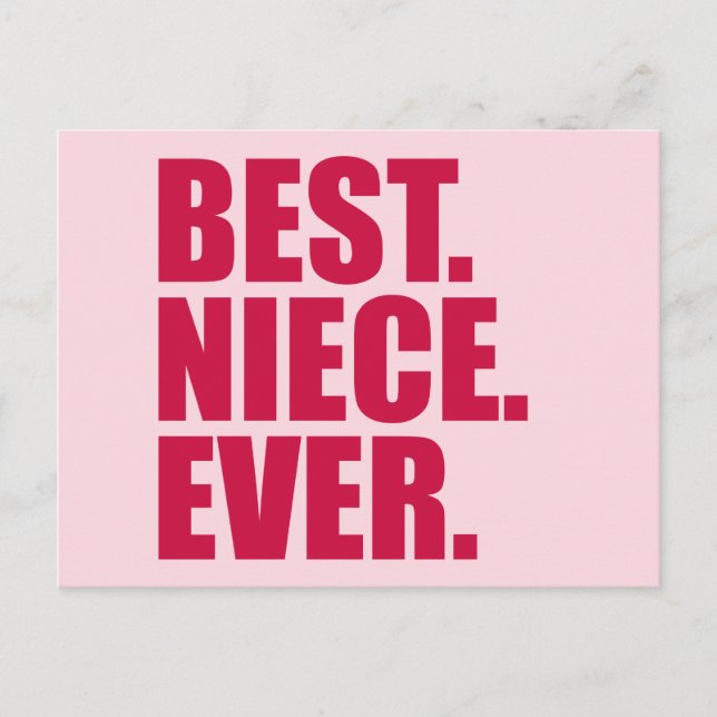 Carte Postale Meilleur. Nièce. Jamais. (rose) (Devant)