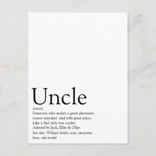 Carte Postale Meilleur Oncle du Monde, Définition de Tonton Func