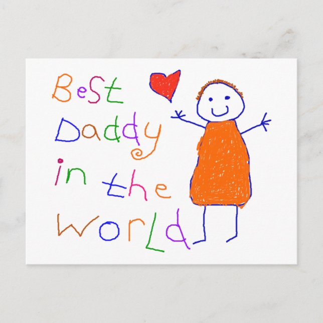 Carte Postale Meilleur papa au monde (Devant)