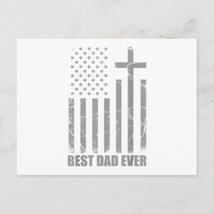 Carte Postale Meilleur Papa Chretien Patriotique Drapeau USA Gro