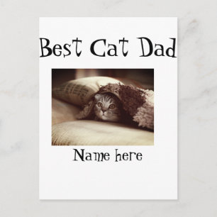 Carte Postale meilleur papa de chat nom de photo fête des pères