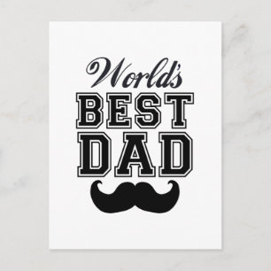 Carte Postale Meilleur papa du monde avec moustache
