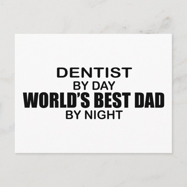 Carte Postale Meilleur papa du monde - Dentiste (Devant)