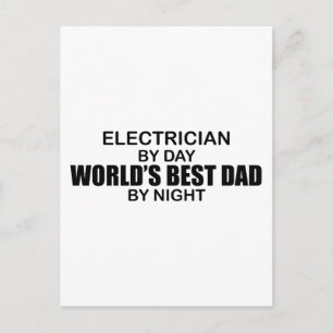 Carte Postale Meilleur papa du monde - Electricien