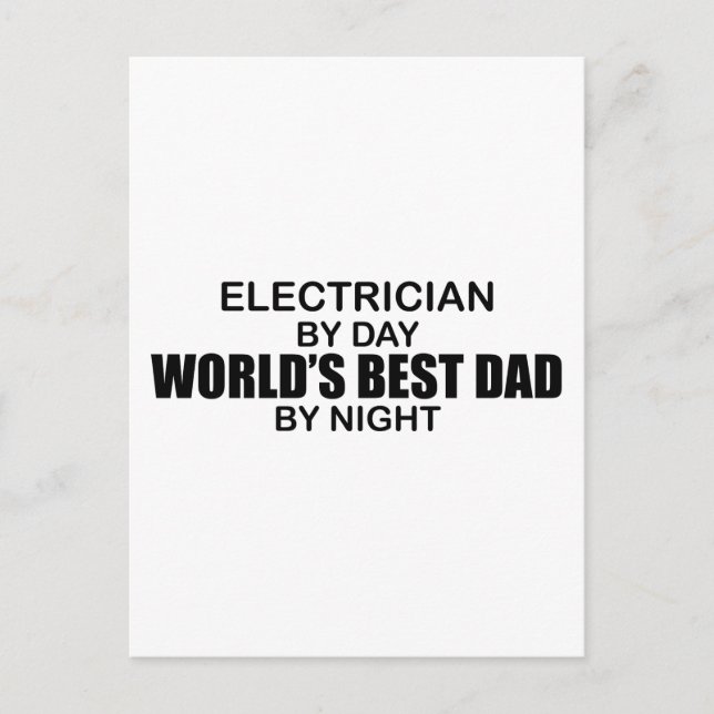 Carte Postale Meilleur papa du monde - Electricien (Devant)