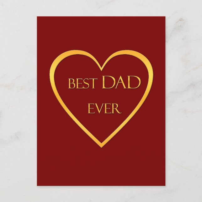 Carte Postale Meilleur papa du monde en or  (Devant)