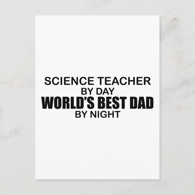 Carte Postale Meilleur papa du monde - Professeur de sciences (Devant)