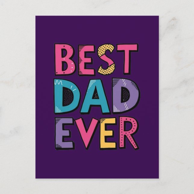 Carte Postale Meilleur Papa Ever  (Devant)
