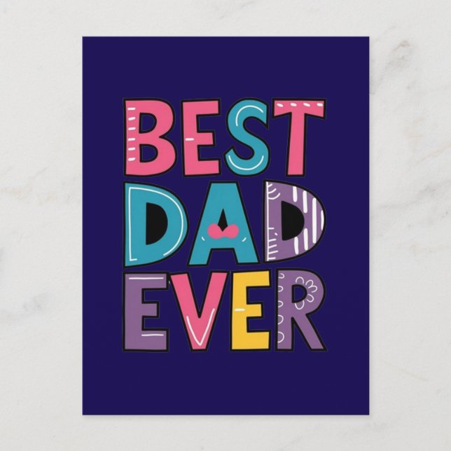 Carte Postale Meilleur Papa Ever  (Devant)