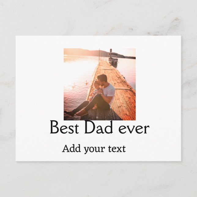 Carte Postale Meilleur papa jamais ajouter nom image fête des pè (Devant)
