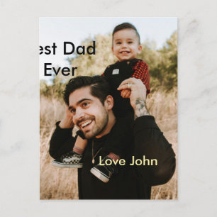 Carte Postale Meilleur papa jamais cadeau de papa photo nom simp