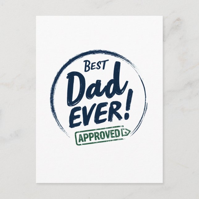 Carte Postale Meilleur papa jamais, Conception de texte approuvé (Devant)