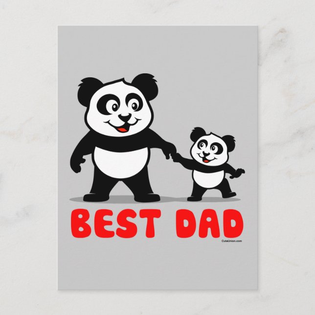 Carte Postale Meilleur papa Panda (Devant)