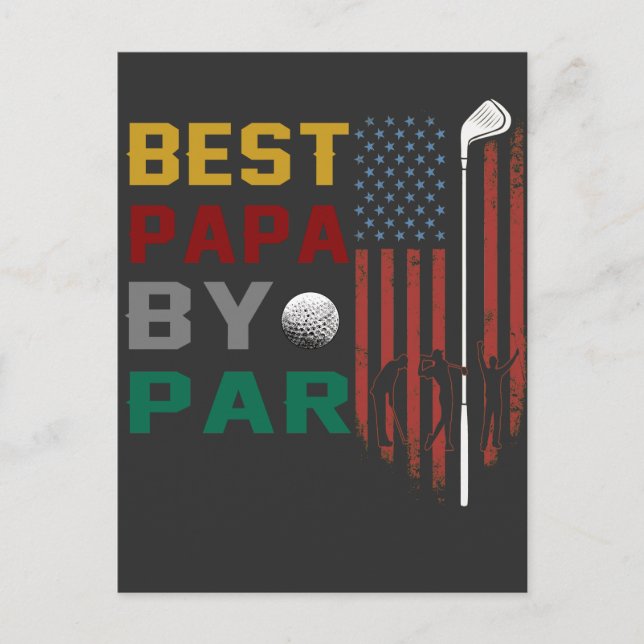 Carte Postale meilleur papa par par golf T-Shirt (Devant)
