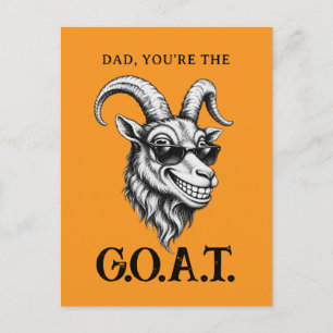 Carte Postale Meilleur Papa T'es la Chèvre Or