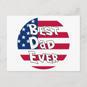 Carte Postale Meilleur Papa USA Drapeau