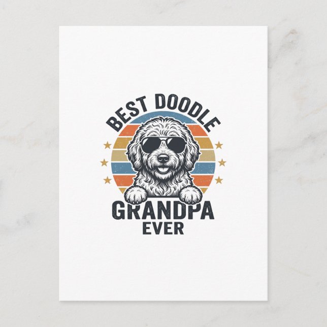 Carte Postale Meilleur Papi Doodle de tous les temps Design de c (Devant)