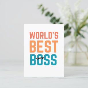 Carte Postale Meilleur patron du monde, cadeau drôle pour patron