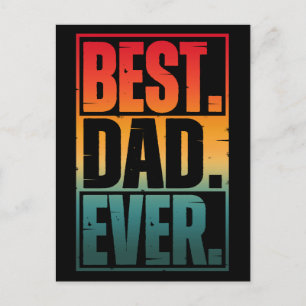 CARTE POSTALE MEILLEUR PÈRE TYPO TOUT COEUR  