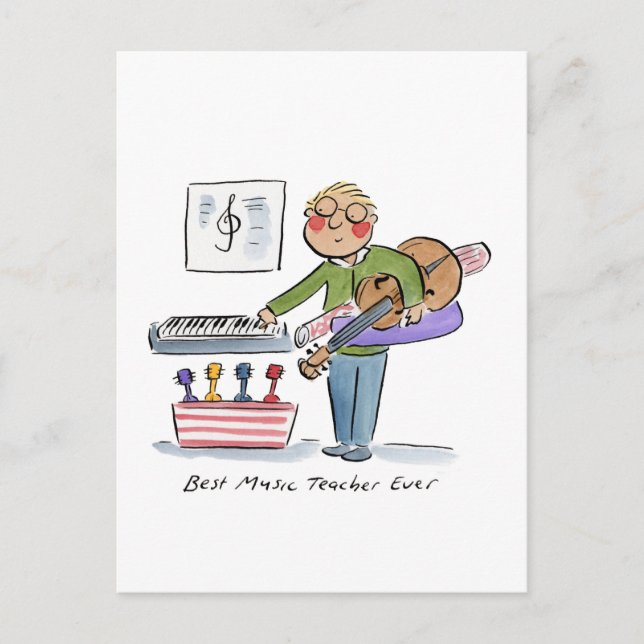 Carte Postale Meilleur professeur de musique (Devant)