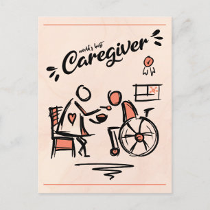 Carte Postale Meilleur professionnel et personne en fauteuil rou