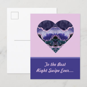 Carte Postale Meilleur Swipe Purple Aquarelle Coeur Valentine