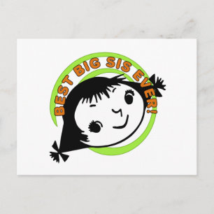 Carte Postale Meilleure grande soeur jamais rétro