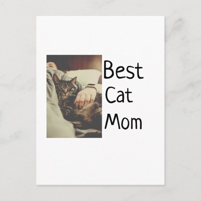 Carte Postale Meilleure maman chat papa ajouter chat photo nom c (Devant)