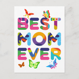 Carte Postale Meilleure Maman du Monde Coloré
