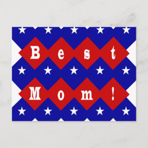 Carte Postale Meilleure maman en forme de diamant patriotique